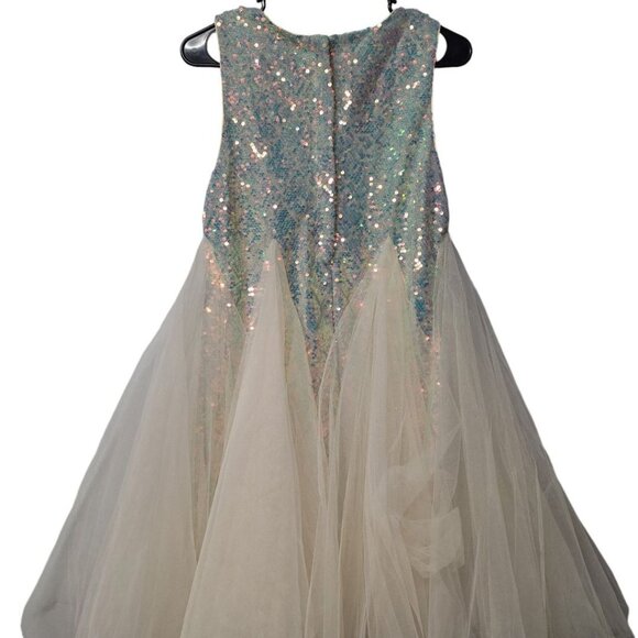 Cilucu Girls Dress Sequin Tulle Party Princess Birthday XXXL 16 Shiny Sparkle - Picture 4 of 10